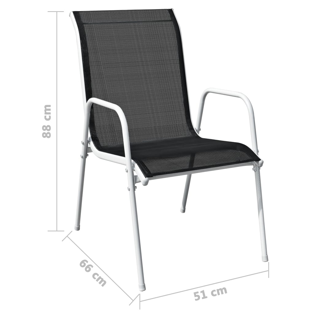 9-dijelni vrtni blagovaonski set čelični crni