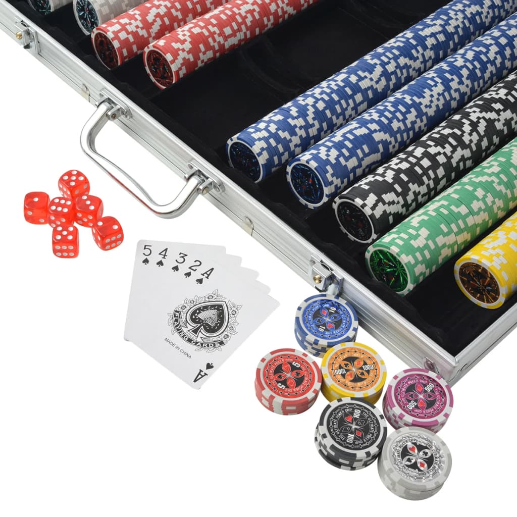 Set za Poker s 1000 Laserskih Žetona Aluminijum