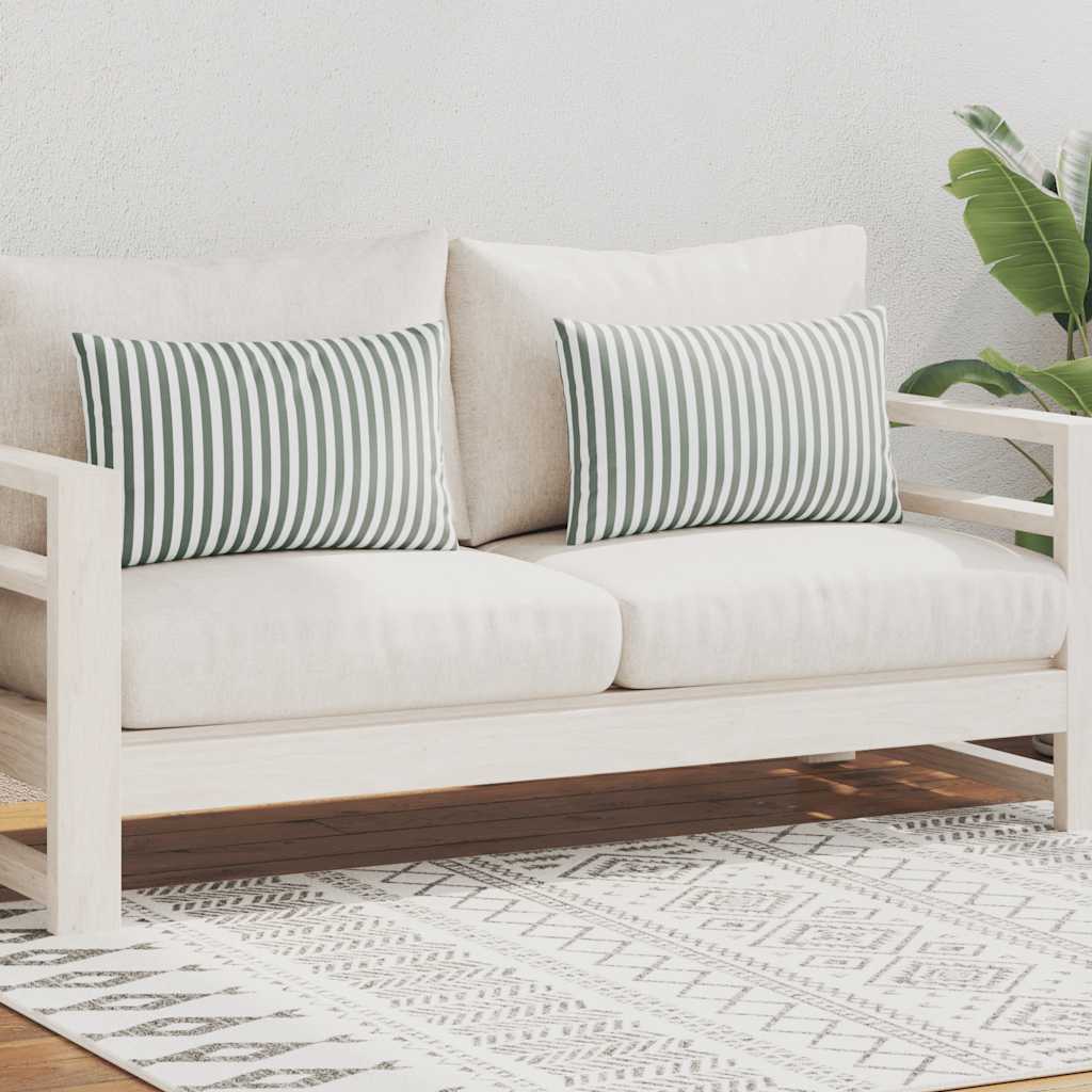Vrtni jastuci s prugastim uzorkom 2 kom 60 x 40 cm sivi