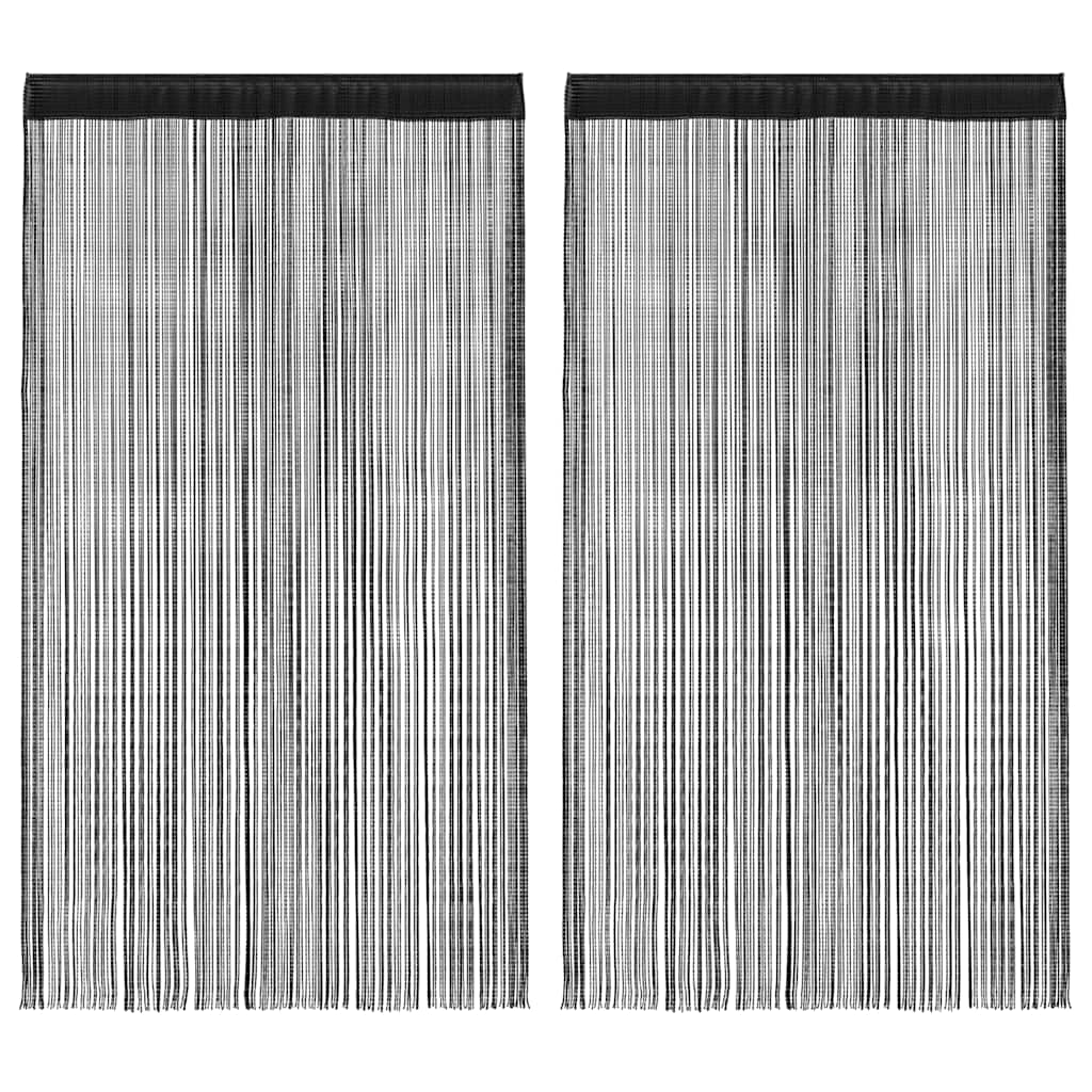 Končane Zavjese 2 kom 100x250 cm Crne