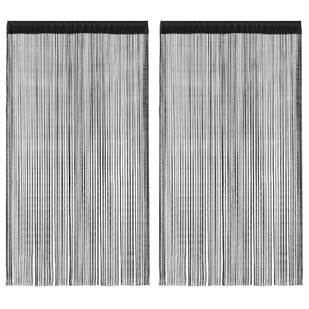 Končane Zavjese 2 kom 140x250 cm Crne