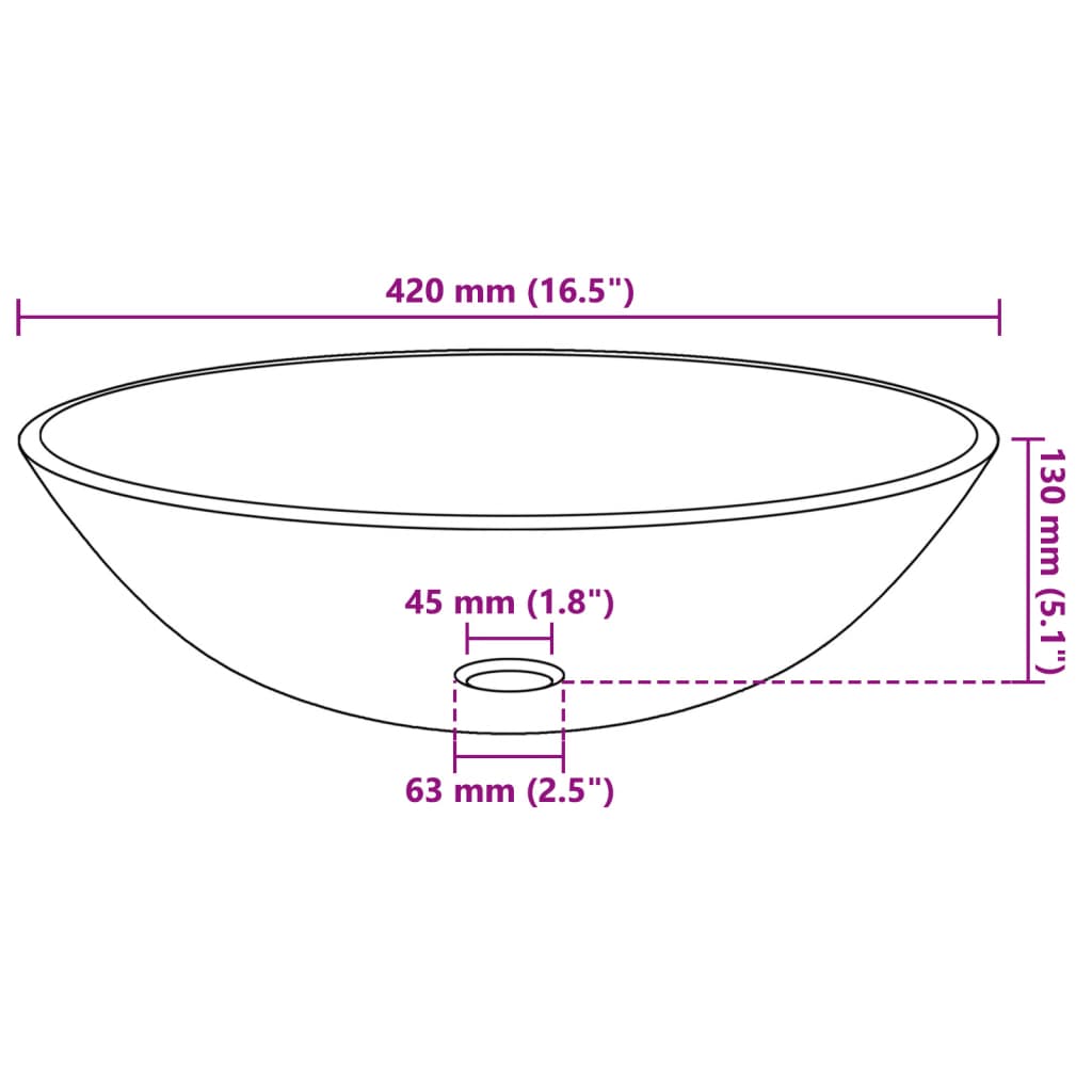 Umivaonik Kaljeno Staklo 42 cm Crni