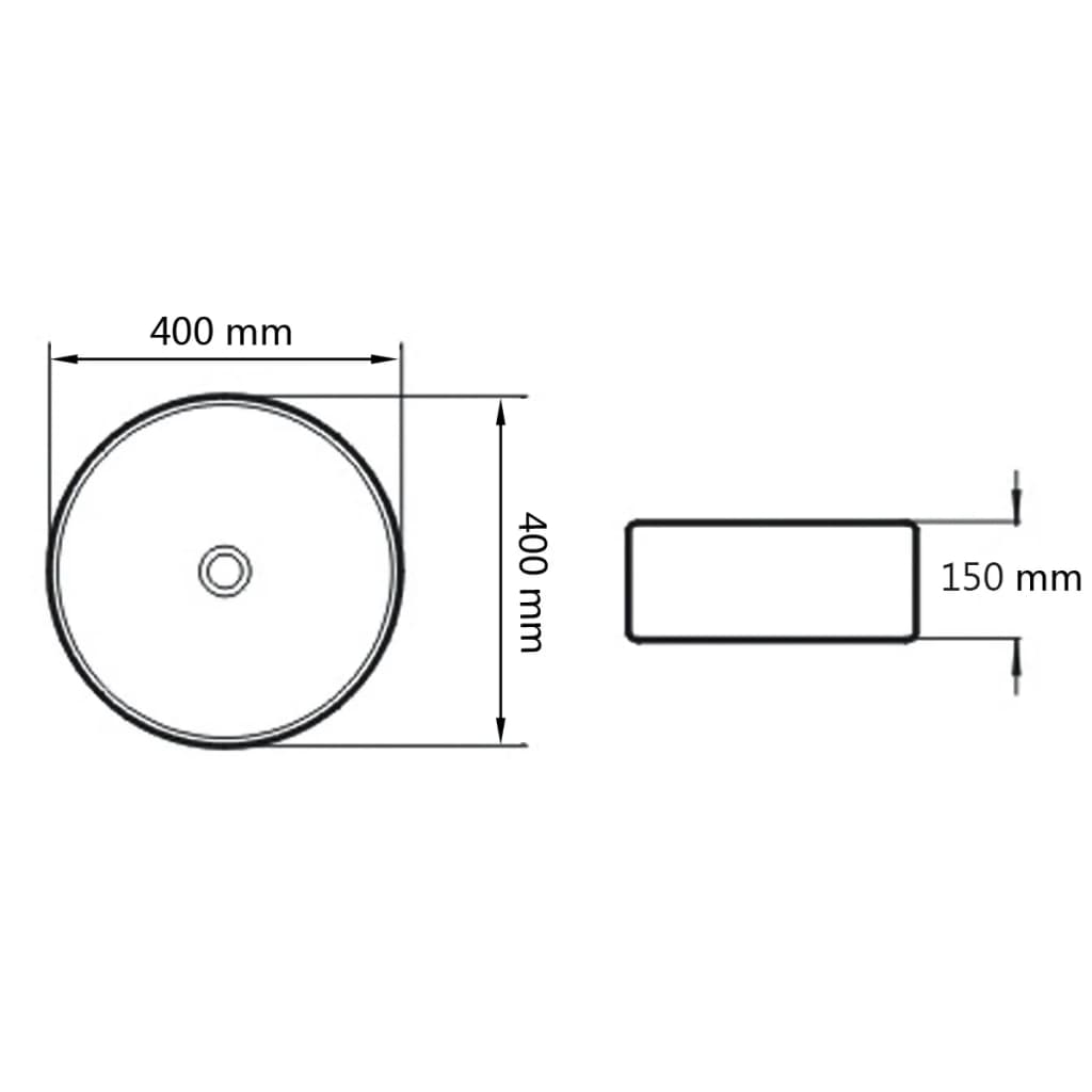 Okrugli umivaonik od keramike bijeli 40 x 15 cm