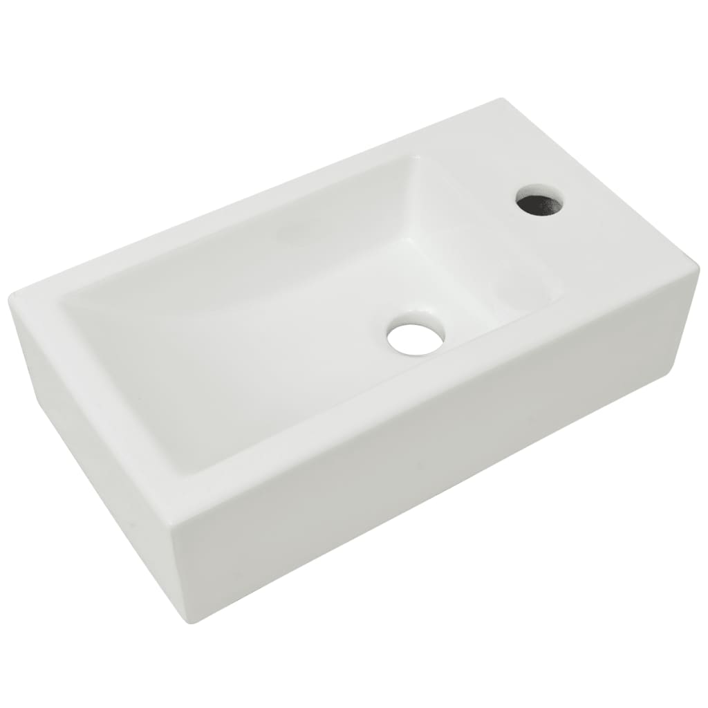 Umivaonik s Otvorom za Slavinu Keramički Bijeli 46x25,5x12 cm