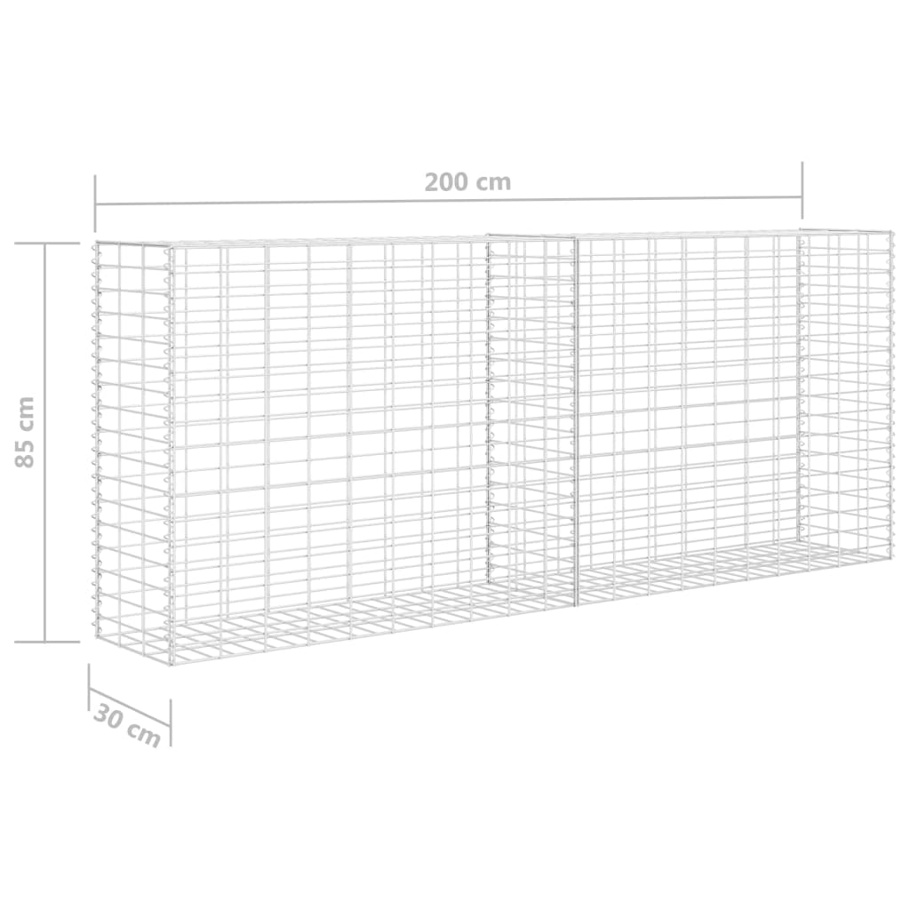 Gabionska košara od pocinčanog čelika 85 x 30 x 200 cm