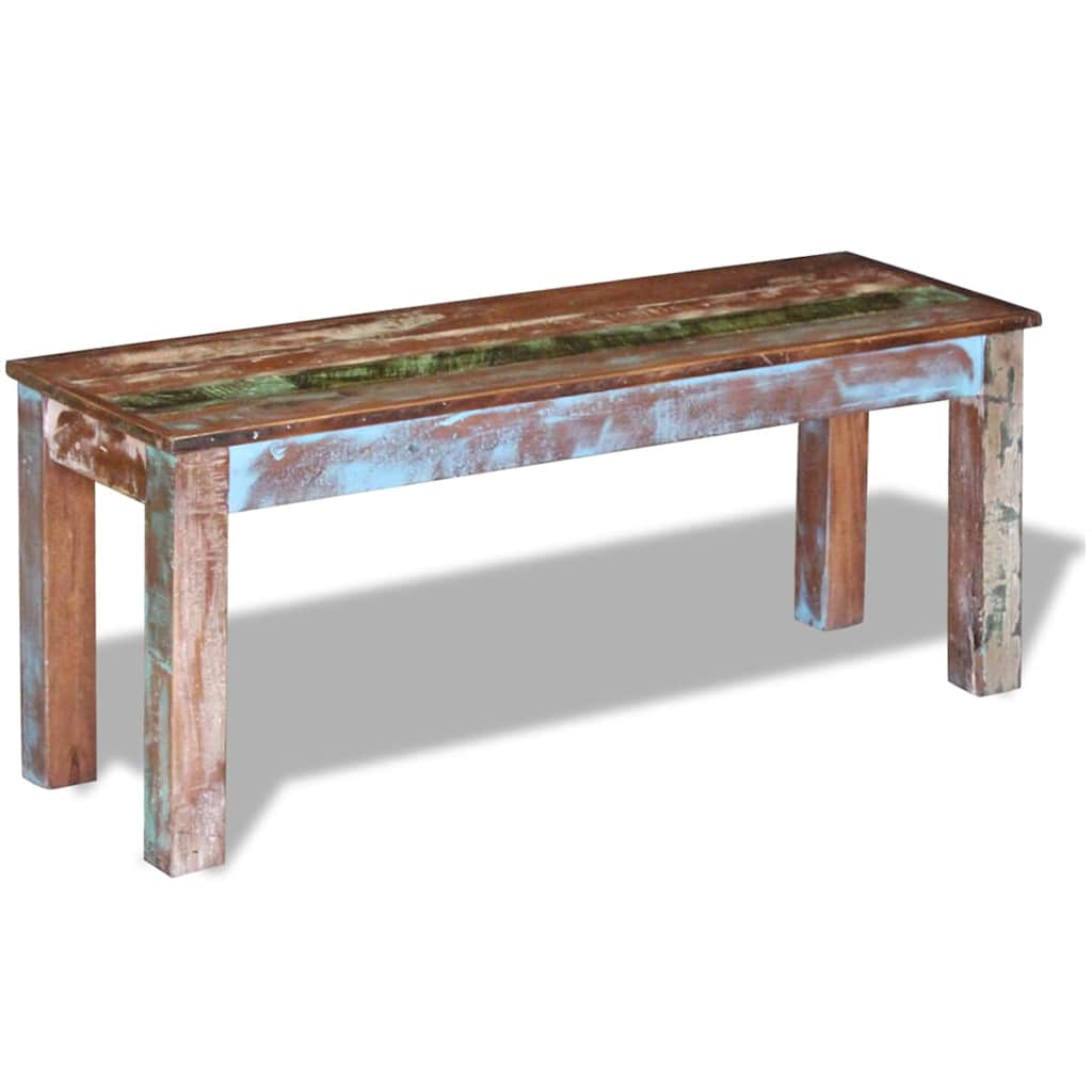 Klupa od masivnog obnovljenog drva 110 x 35 x 45 cm