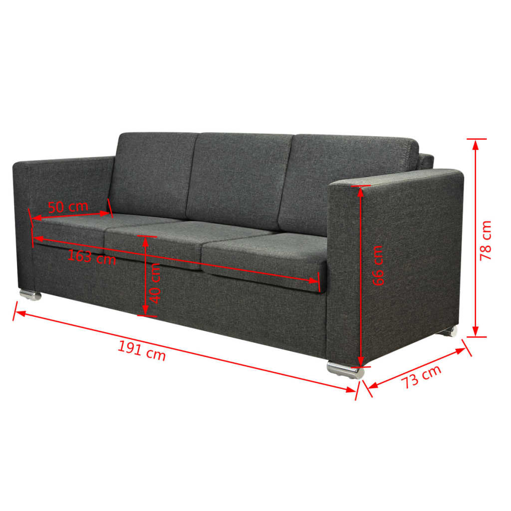 Trosjed od tkanine tamnosivi