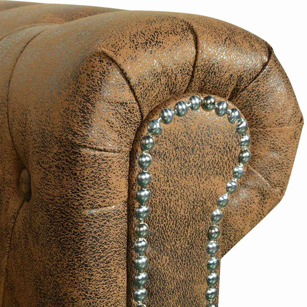 Trosjed Chesterfield od umjetne kože smeđi