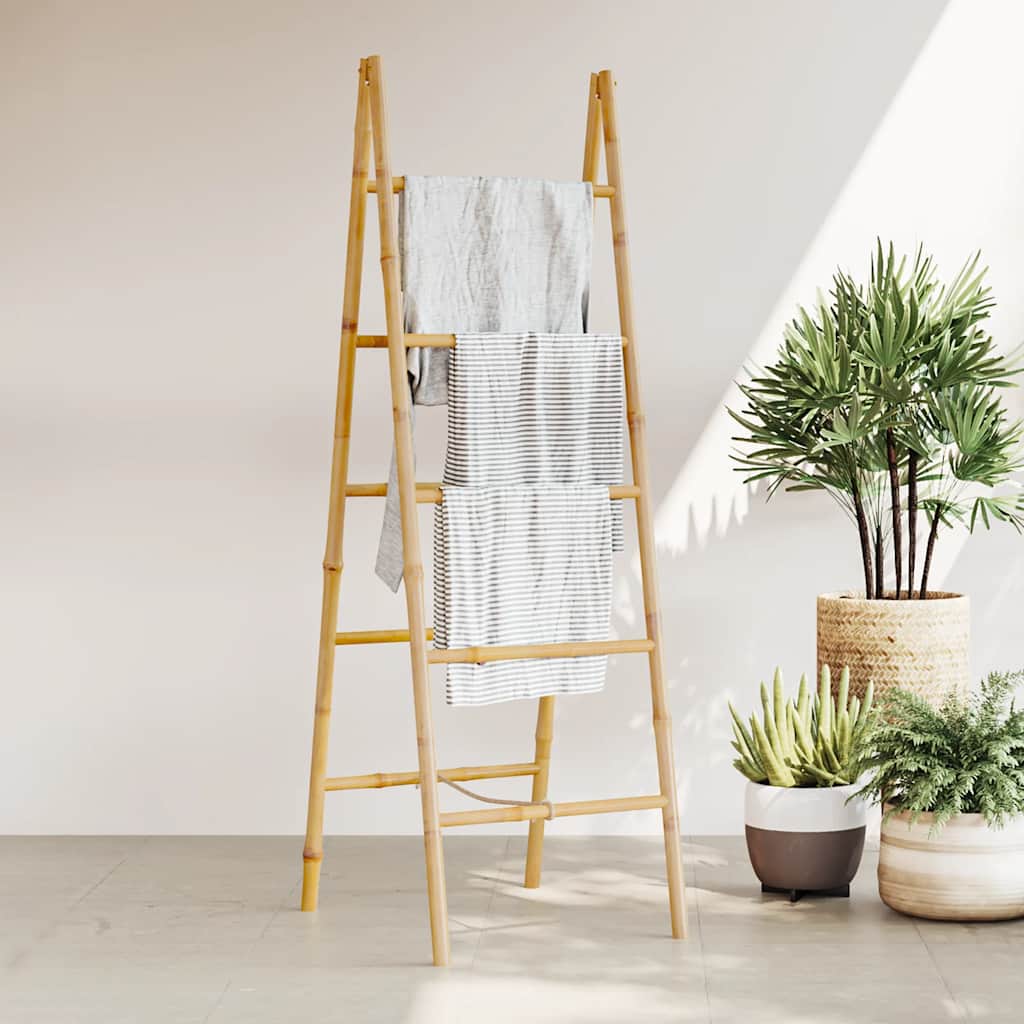 Duple Ljestve za Ručnike s Pet Šipki Bambus 50x160 cm