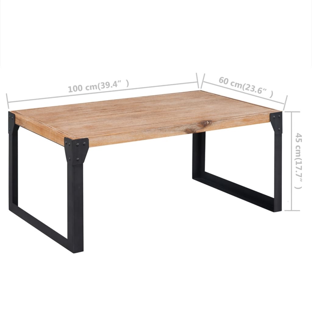 Stolić za Kavu od Masivnog Bagremovog Drveta 100x60x45 cm