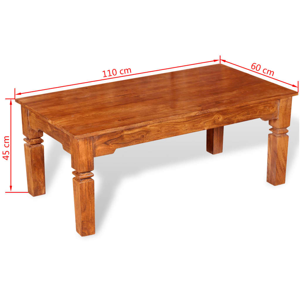 Stolić za kavu od masivnog drva 110 x 60 x 45 cm