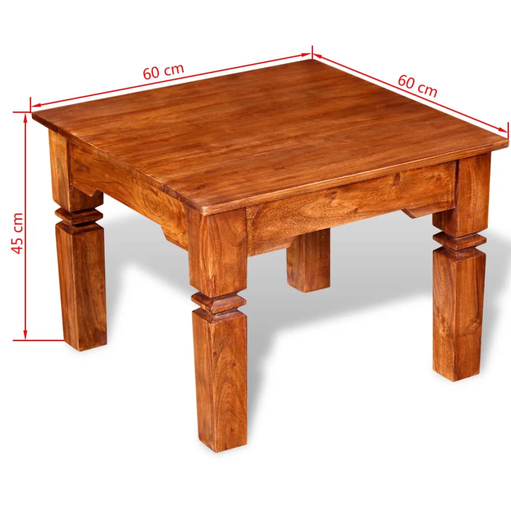 Stolić za kavu od masivnog drva 60 x 60 x 45 cm