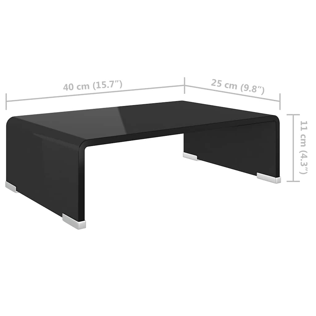 Stalak za TV/Monitor Stakleni Crni 40x25x11 cm