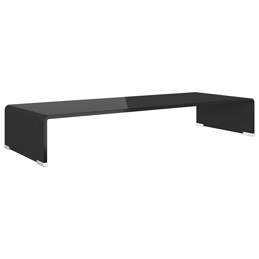 Stalak za TV/Monitor Stakleni Crni 80x30x13 cm