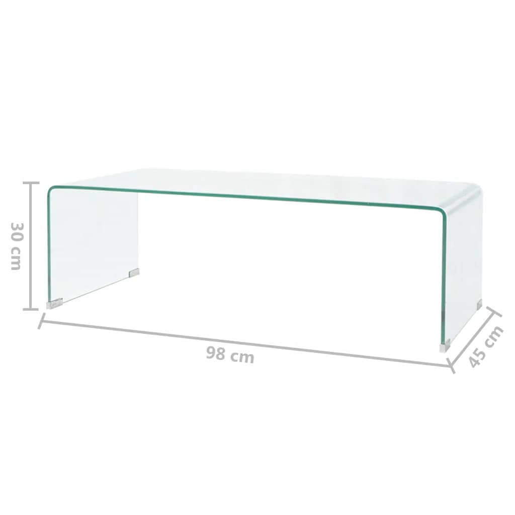 Stolić za kavu od kaljenog stakla 98 x 45 x 30 cm prozirni