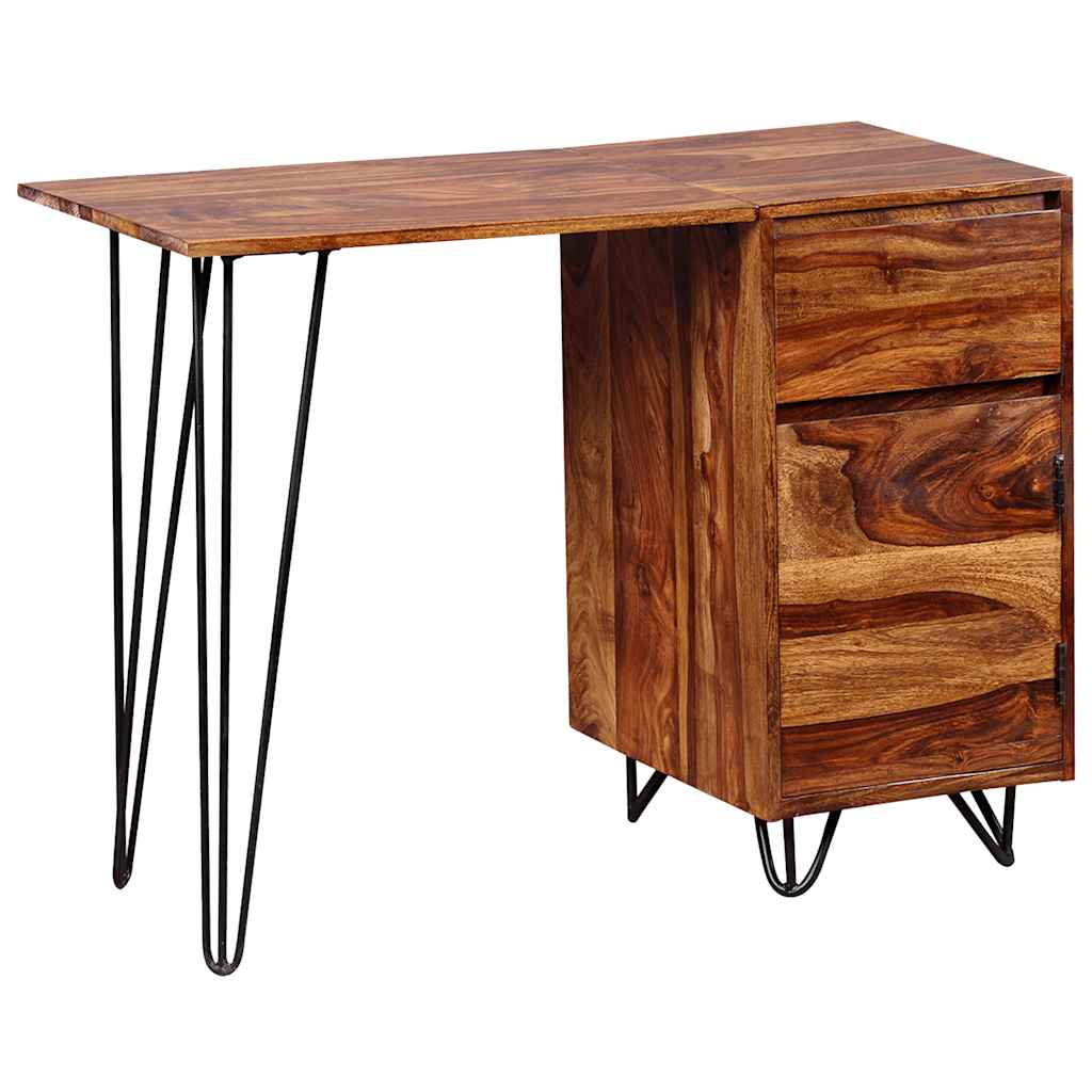Pisaći Stol s 1 Ladicom i 1 Odjeljkom Masivno Drvo Akacije