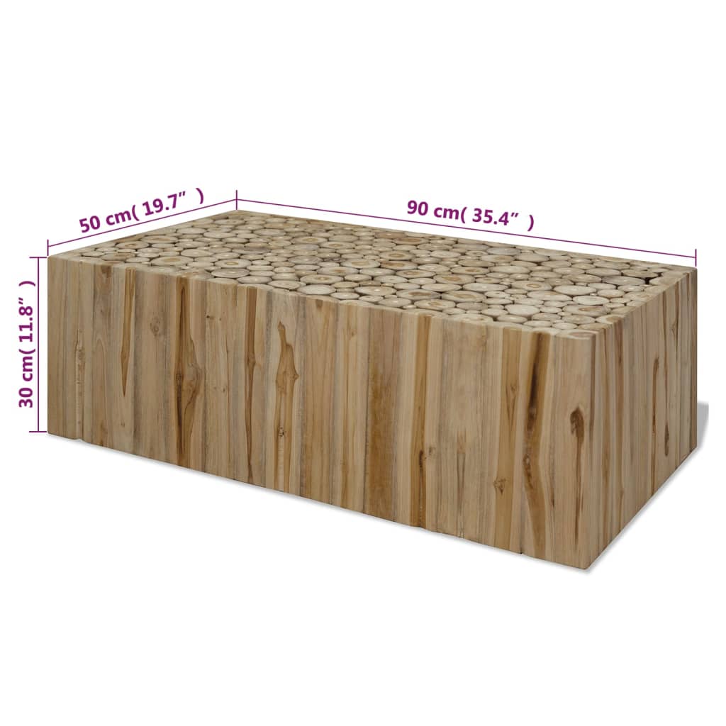 Stolić za kavu od prave tikovine 90 x 50 x 30 cm