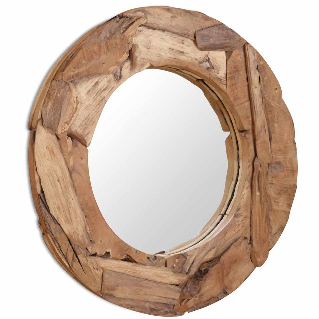 Ukrasno Ogledalo od Tikovine 80 cm Okruglo