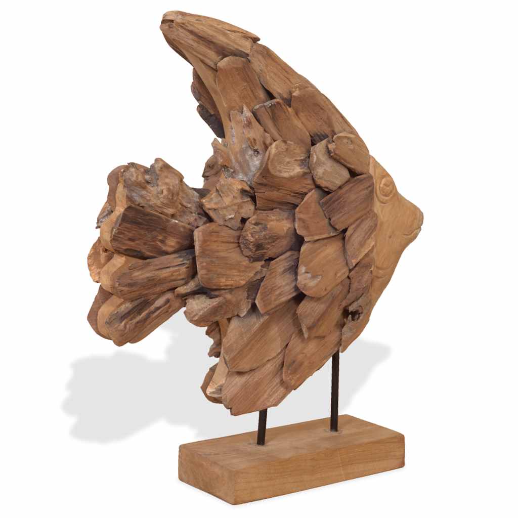 Riba Skulptura od tikovine 40x12x57 cm