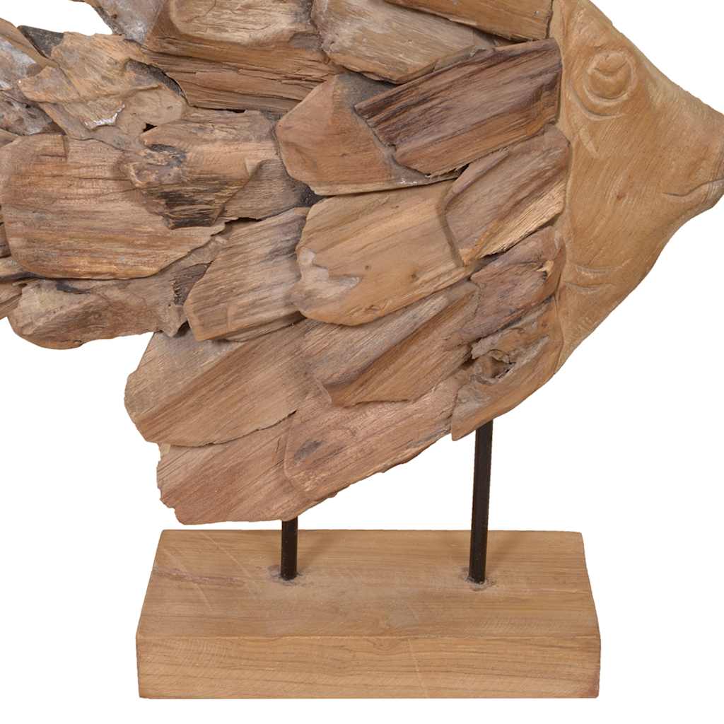 Riba Skulptura od tikovine 40x12x57 cm