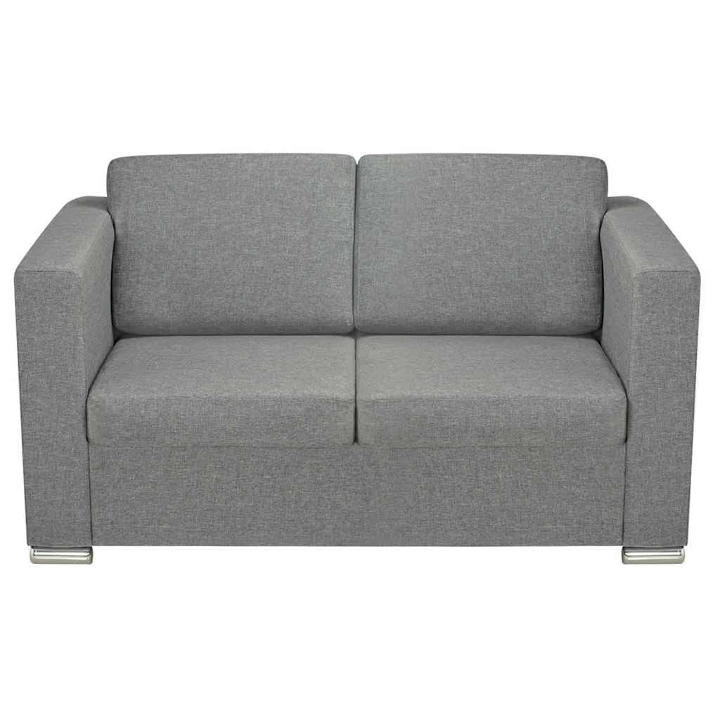 Dvodijelni set sofa od tkanine svijetlosivi