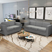 Dvodijelni set sofa od tkanine svijetlosivi