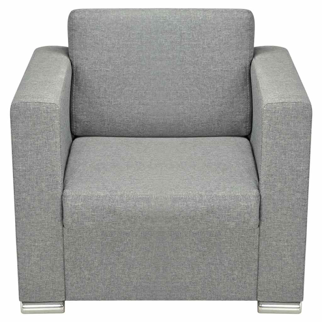 Trodijelni set sofa od tkanine svijetlosivi
