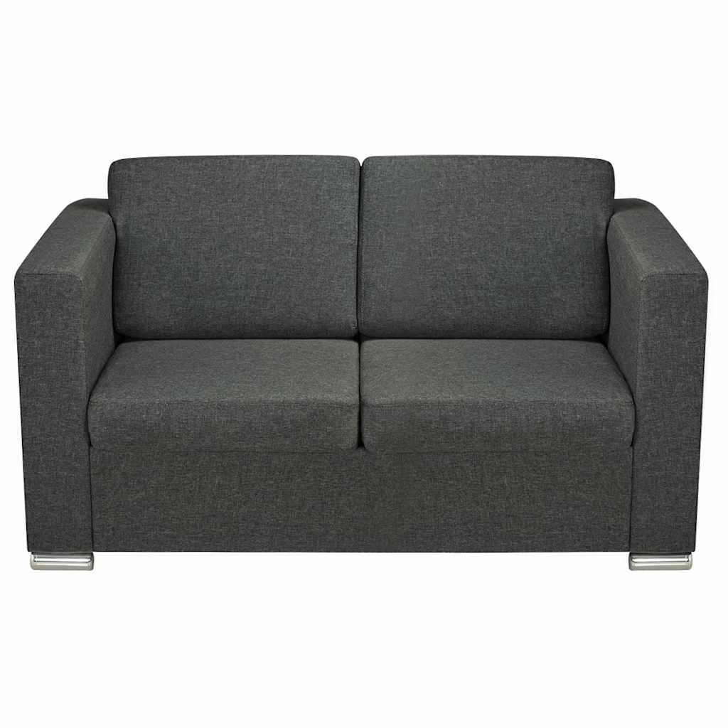 Trodijelni set sofa od tkanina tamnosivi