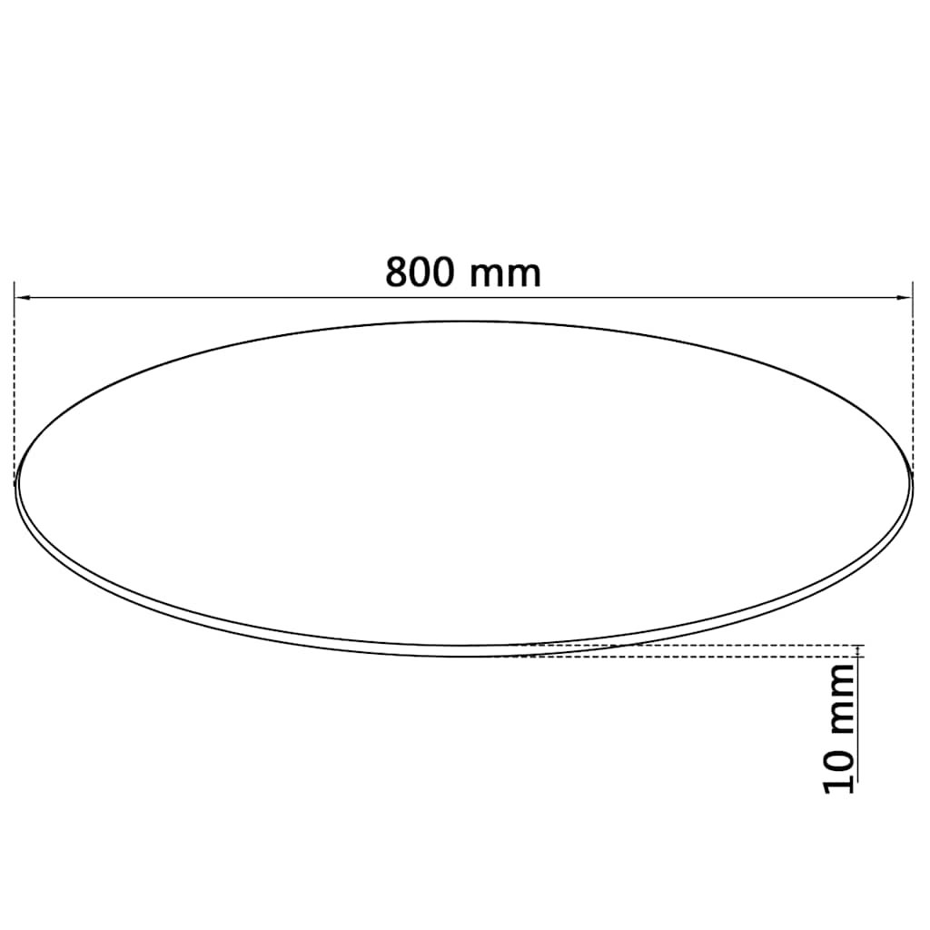 Stolna Ploča od Kaljenog Stakla Okrugla 800 mm