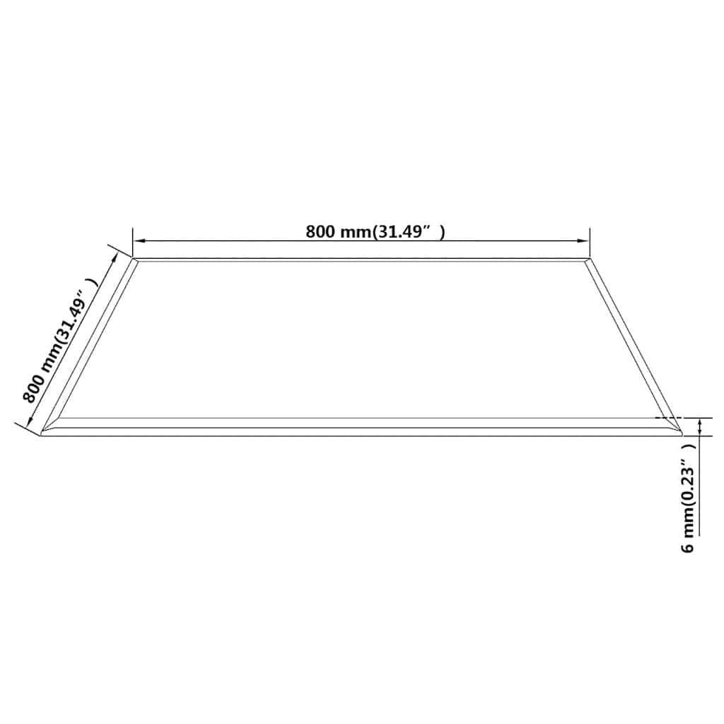 Stolna Ploča od Kaljenog Stakla Pravokutna 800x800 mm