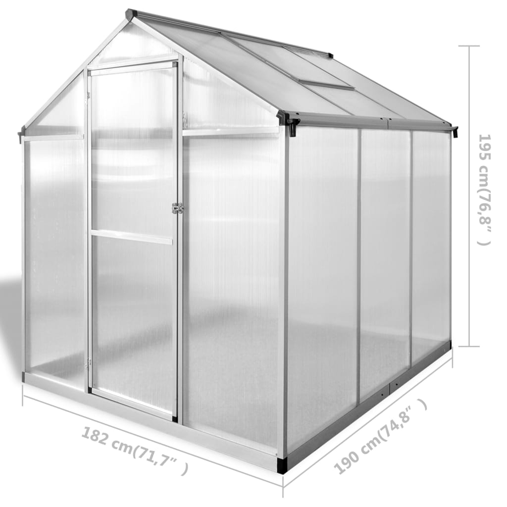 Staklenik od ojačanog aluminija 3,46 m³