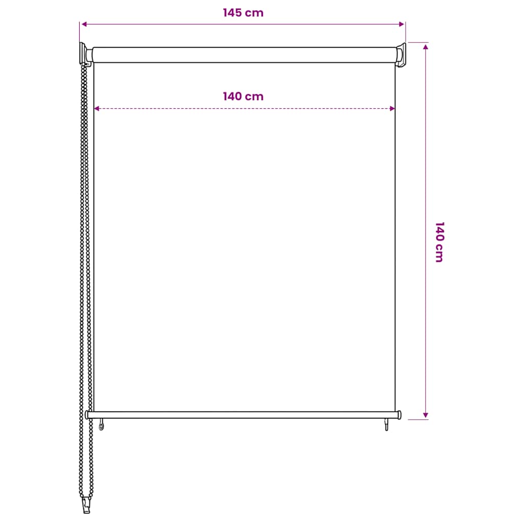 Vanjska rolo zavjesa 145 (Š) x 140 (V) cm Bijela
