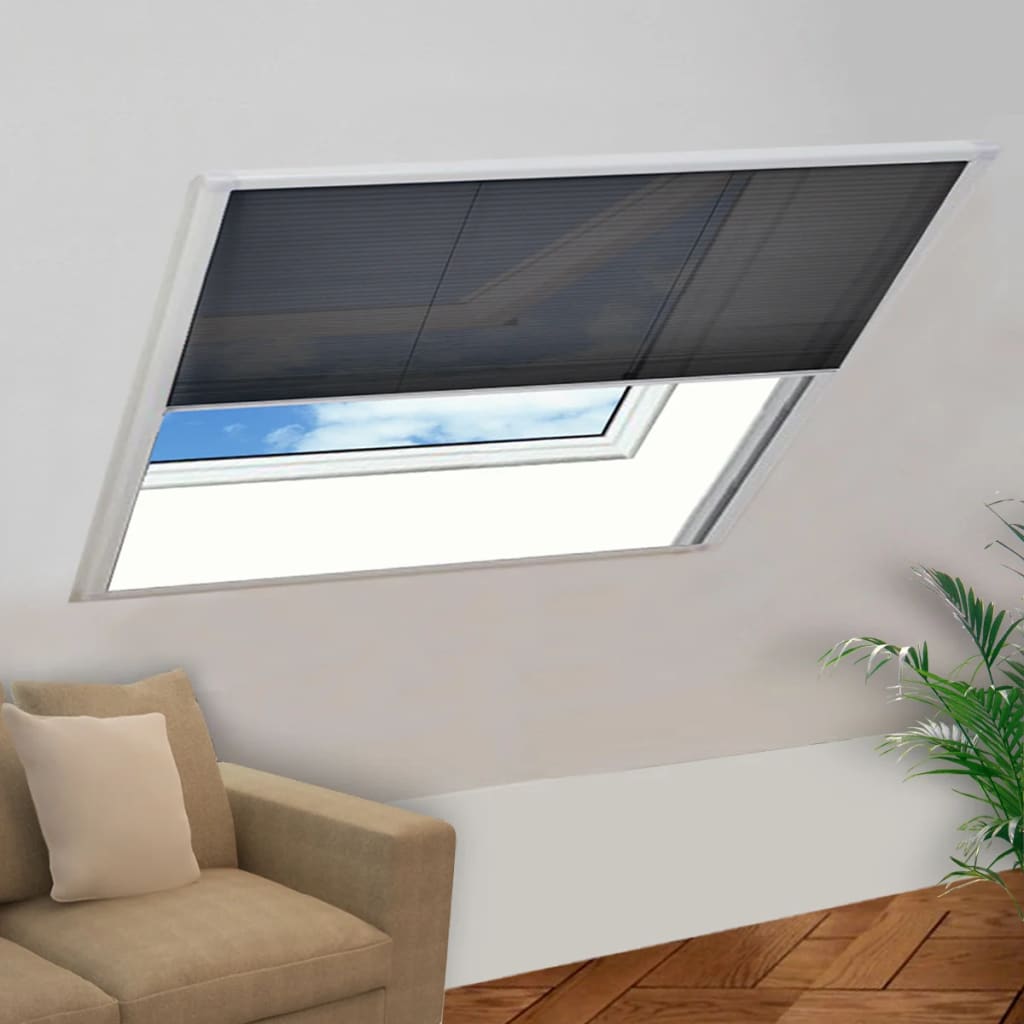 Plisirani Zaslon Protiv Insekata za Prozore Aluminijski 120x120 cm