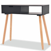 Konzolni Stol od Masivne Borovine 80x30x72 cm Crni