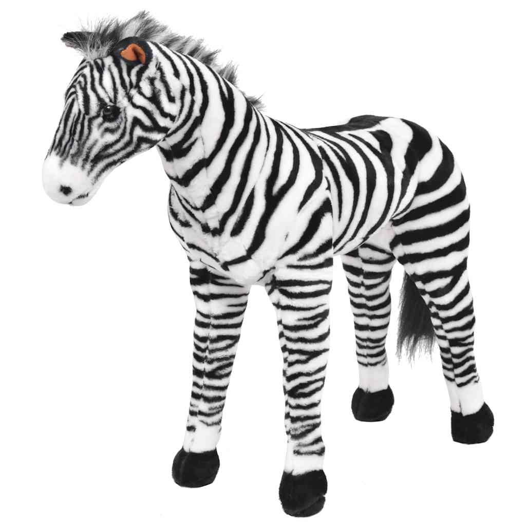 Samostojeća plišana zebra crno-bijela XXL