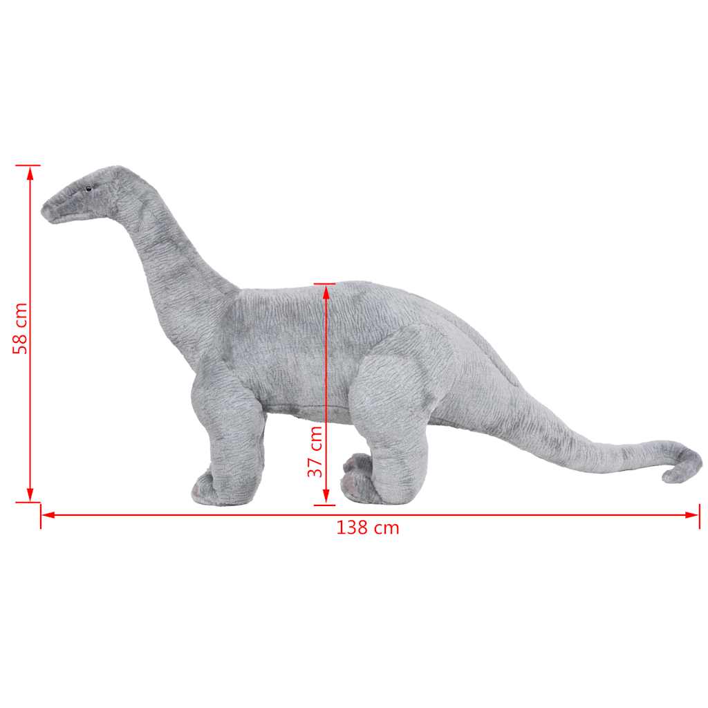 Samostojeći plišani dinosaur brahiosaur sivi XXL