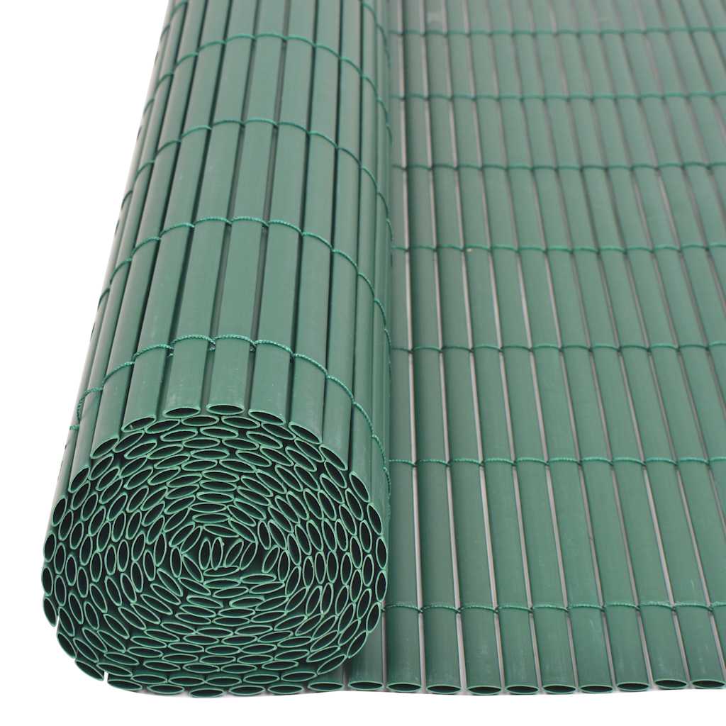 Dvostrana vrtna ograda PVC 90 x 500 cm zelena