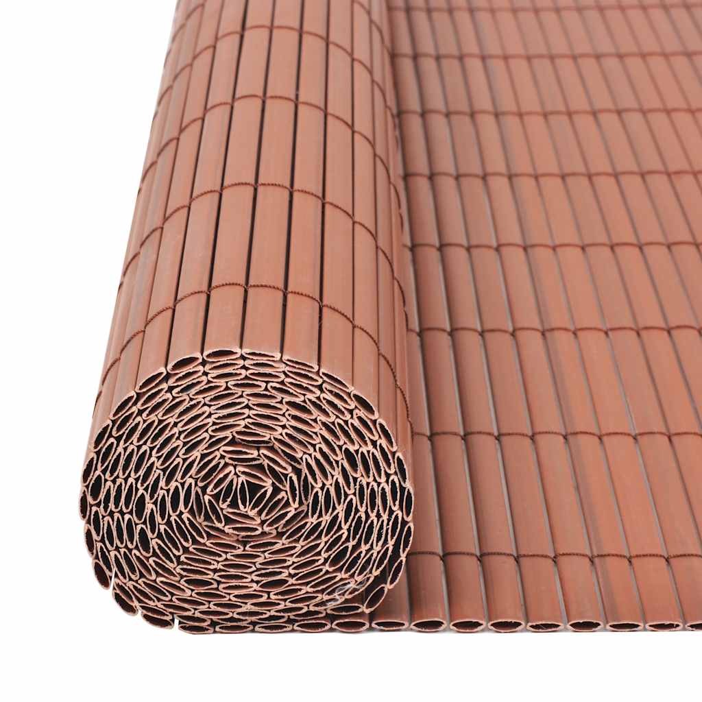Dvostrana vrtna ograda PVC 90 x 500 cm smeđa