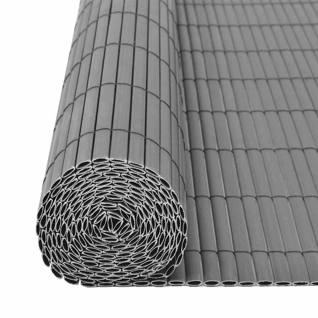 Dvostrana vrtna ograda PVC 90 x 500 cm siva