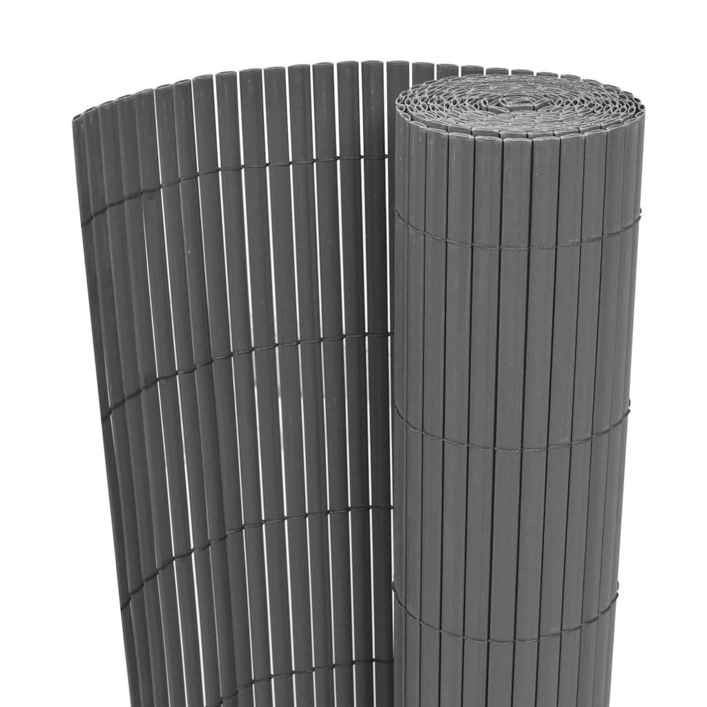 Dvostrana vrtna ograda PVC 150 x 500 cm siva