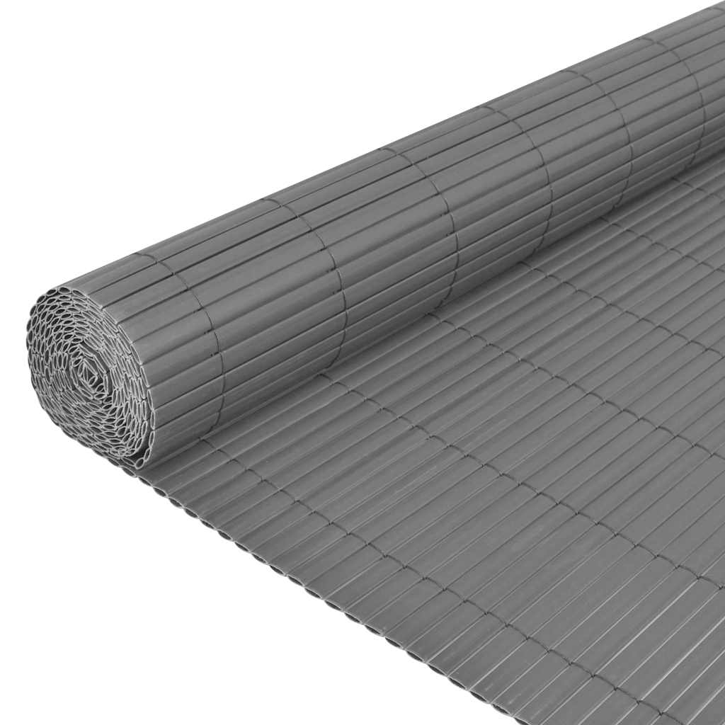 Dvostrana vrtna ograda PVC 150 x 500 cm siva