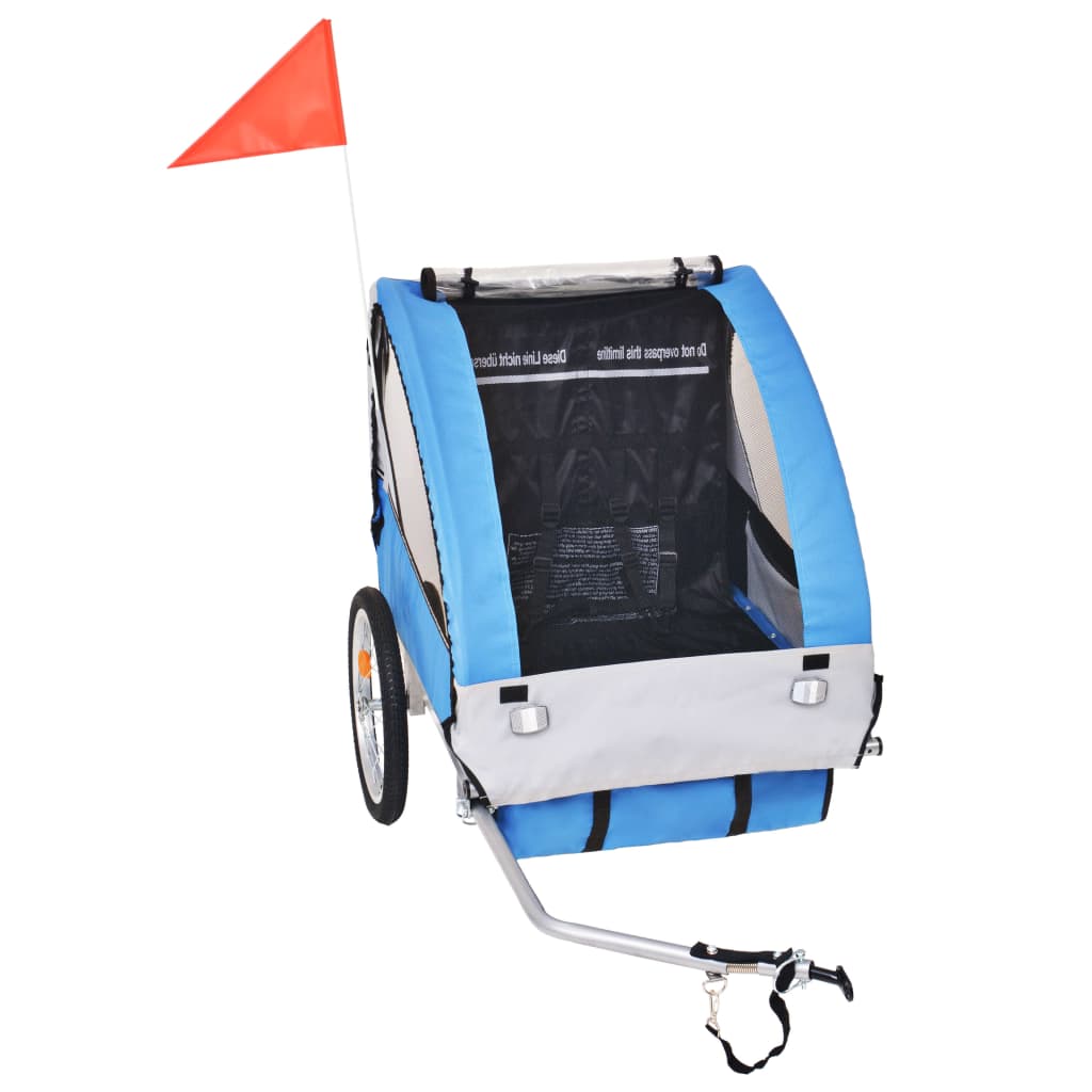 Prikolica za bicikl sivo-plava 30 kg