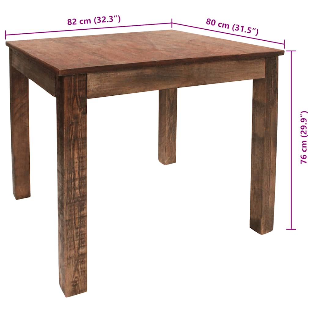 Blagovaonski stol od miješanog recikliranog drva 82x80x76 cm