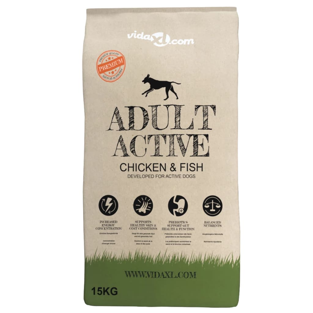 Premium suha hrana za pse Adult Active Chicken & Fish 15 kg
