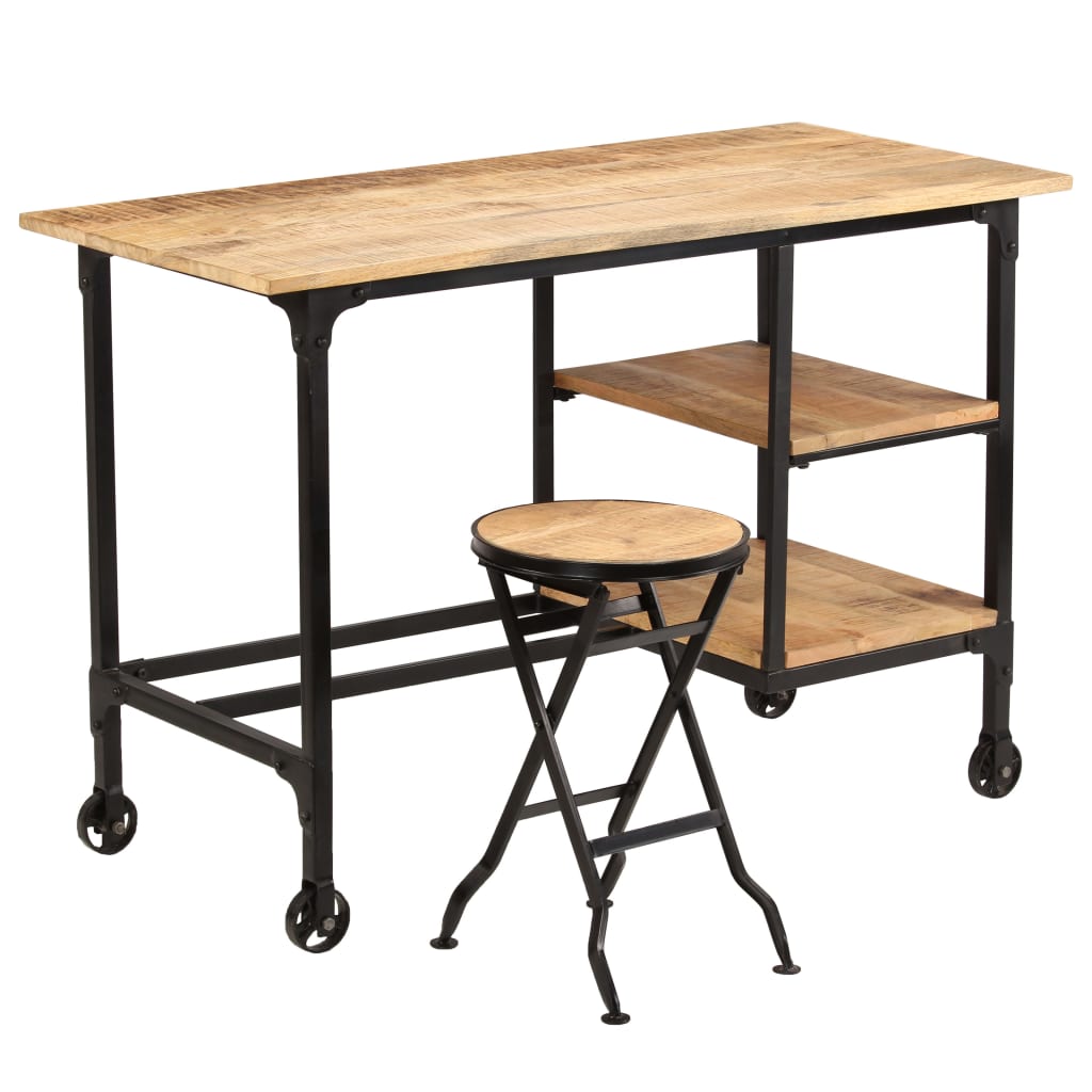Stol sa sklopivim stolcem od mango drva 115 x 50 x 76 cm