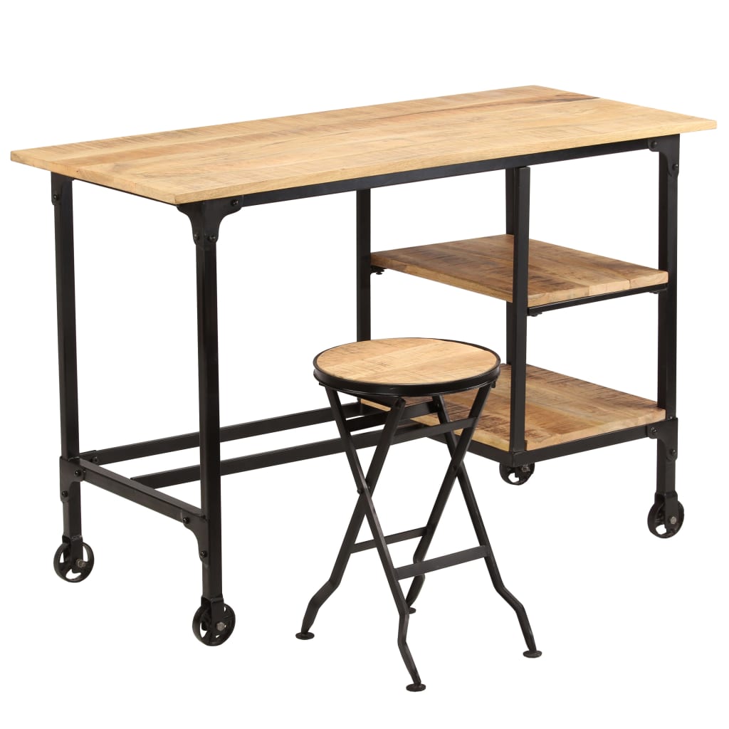 Stol sa sklopivim stolcem od mango drva 115 x 50 x 76 cm