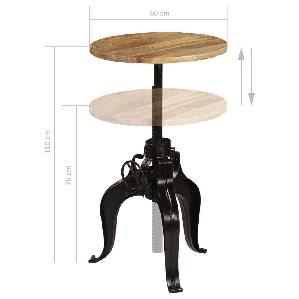 Barski stol od masivnog drva manga 60 x (76 - 110) cm