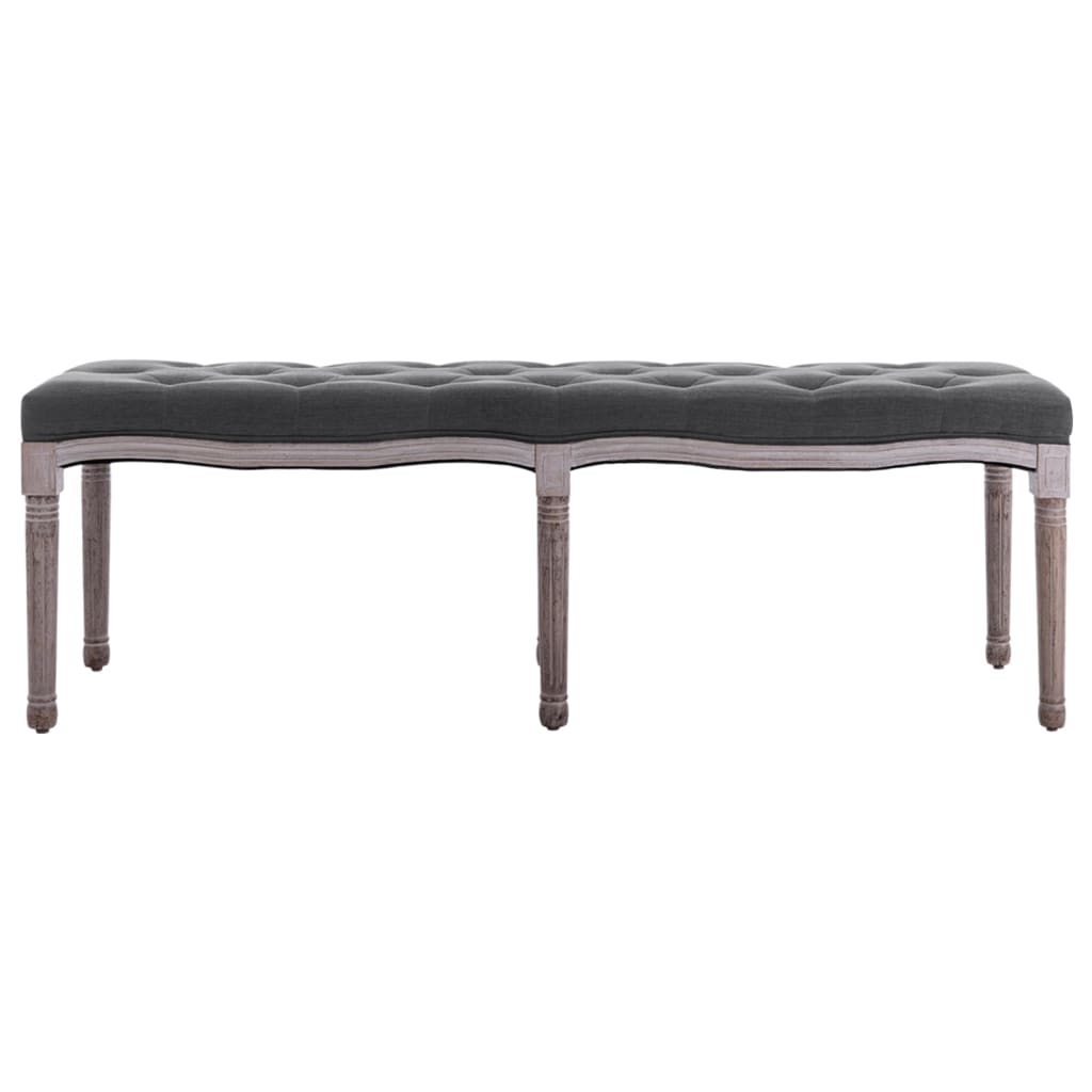 Klupa od tkanine i masivnog drva 150 x 40 x 48 cm tamnosiva
