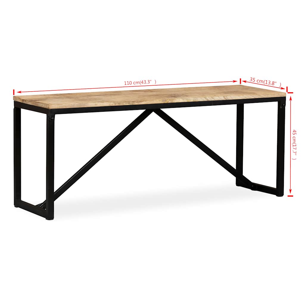 Klupa od masivnog drva manga 110x35x45 cm