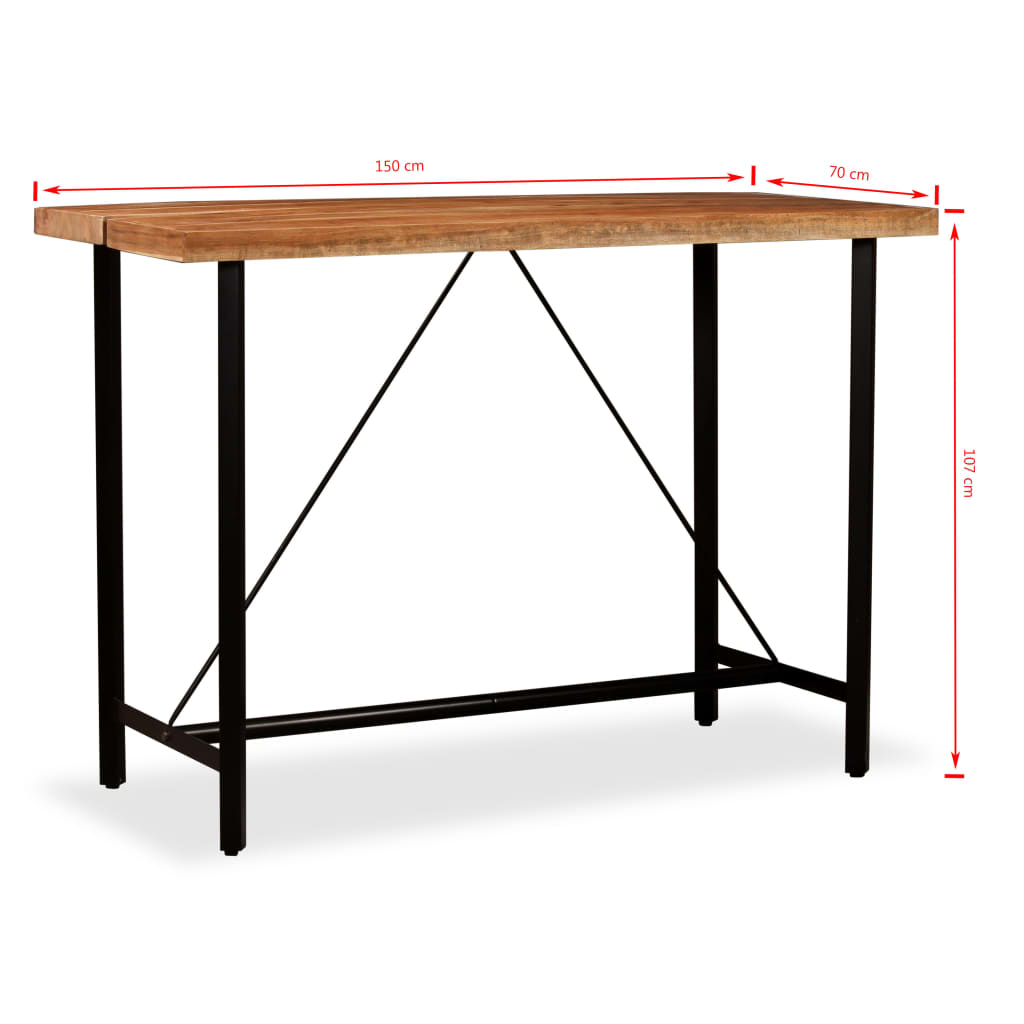 Barski stol od masivnog bagremovog drva 150 x 70 x 107 cm